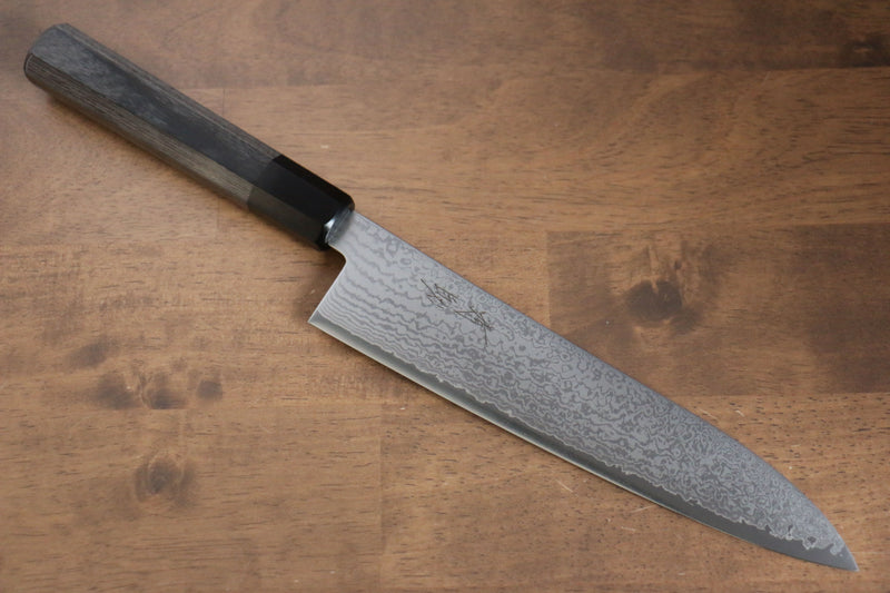 Seisuke VG10 Damas Gyuto  210mm Bois de pakka Gris Manipuler - japanny-FR