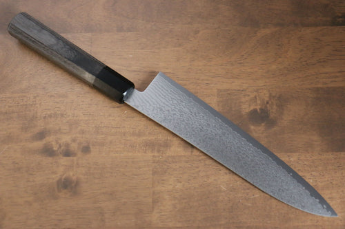 Seisuke VG10 Damas Gyuto  210mm Bois de pakka Gris Manipuler - japanny-FR