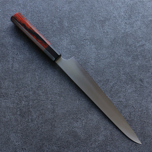 Seisuke Acier Inoxydable couteau à pain  240mm Bois de pakka rouge Manipuler - japanny-FR