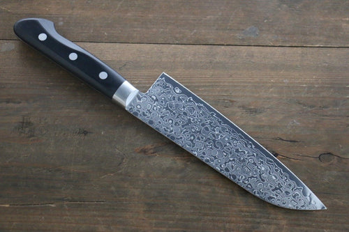 Sakai Takayuki AUS10 45 couche Finition miroir Damas Santoku  170mm - japanny-FR