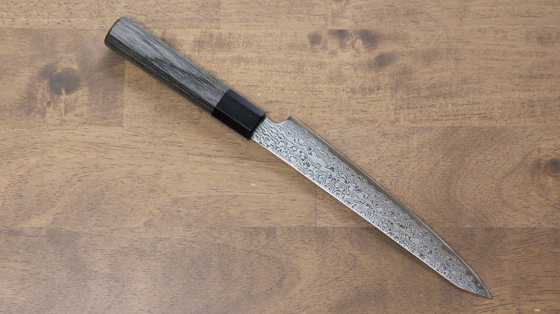 Kanjyo VG10 Damas Kiritsuke Petty,Utilité  180mm Bois de pakka Gris Manipuler - japanny-FR