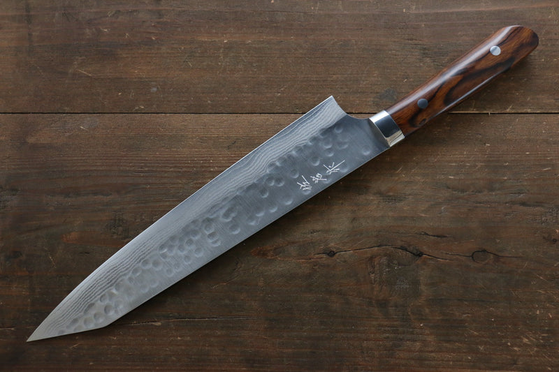 Takeshi Saji SRS13 Martelé Damas Kiritsuke  270mm Ironwood Manipuler - japanny-FR