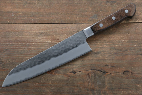 Seisuke AUSB Martelé Santoku  180mm Bois de Pakka marron Manipuler - japanny-FR