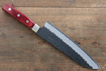 Seisuke Kurobeni Super Bleu Martelé Kurouchi Santoku  185mm Bois de pakka rouge Manipuler - japanny-FR