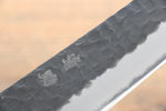 Seisuke Kurobeni Super Bleu Martelé Kurouchi Santoku  185mm Bois de pakka rouge Manipuler - japanny-FR