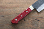 Seisuke Kurobeni Super Bleu Martelé Kurouchi Santoku  185mm Bois de pakka rouge Manipuler - japanny-FR