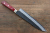 Seisuke Kurobeni Super Bleu Martelé Kurouchi Gyuto  210mm Bois de pakka rouge Manipuler - japanny-FR