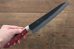 Seisuke Kurobeni Super Bleu Martelé Kurouchi Gyuto  210mm Bois de pakka rouge Manipuler - japanny-FR