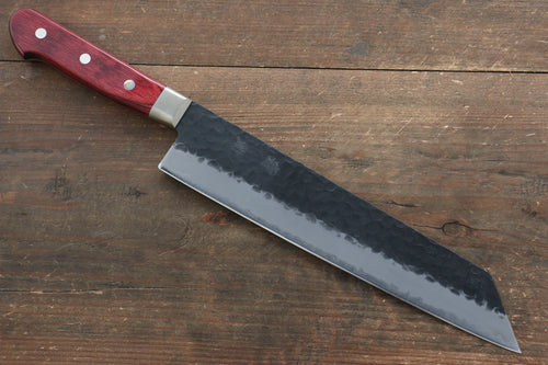 Seisuke Kurobeni Super Bleu Martelé Kurouchi Kirituke Gyuto  240mm Bois de pakka rouge Manipuler - japanny-FR