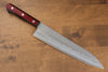 Seisuke Ringo Acier argenté NO.3 Nashiji Gyuto  210mm Bois de pakka rouge Manipuler - japanny-FR