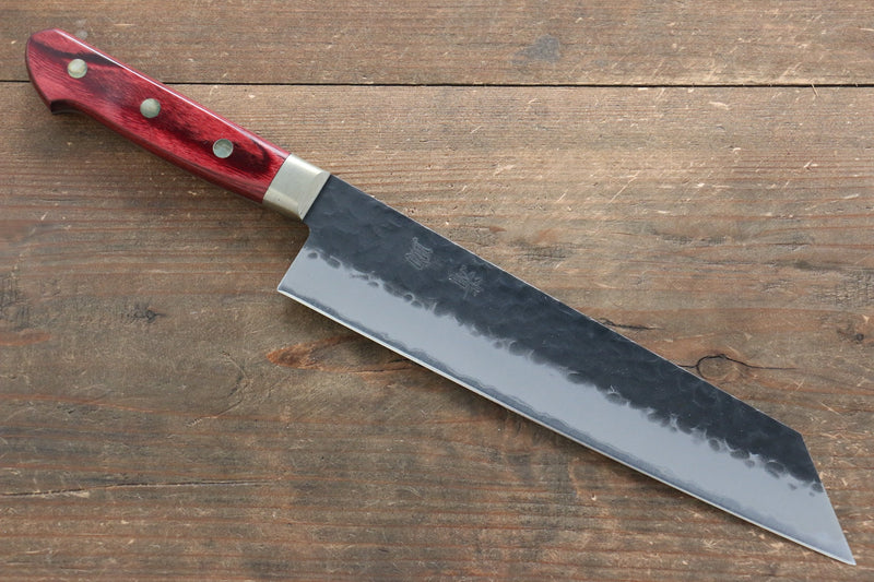 Seisuke Kurobeni Super Bleu Martelé Kurouchi Kirituke Gyuto  210mm Bois de pakka rouge Manipuler - japanny-FR