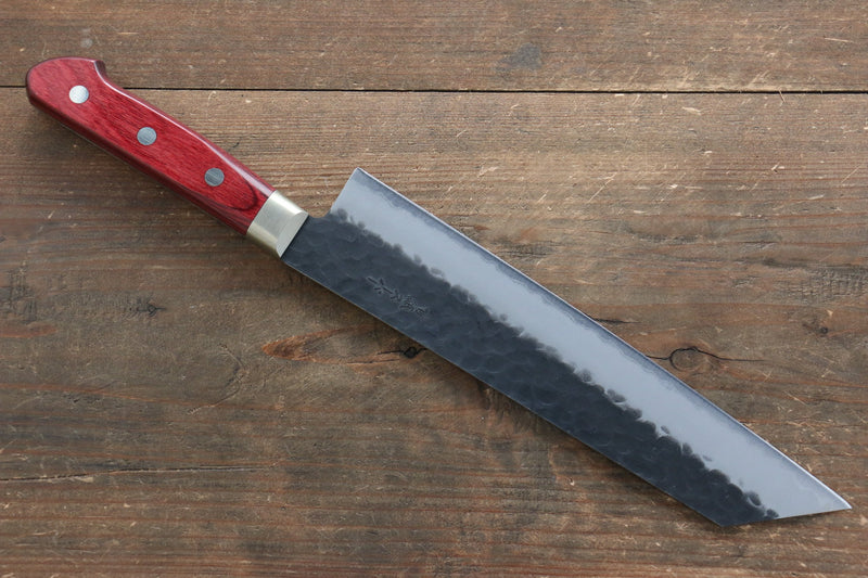 Seisuke Kurobeni Super Bleu Martelé Kurouchi Kirituke Gyuto  210mm Bois de pakka rouge Manipuler - japanny-FR