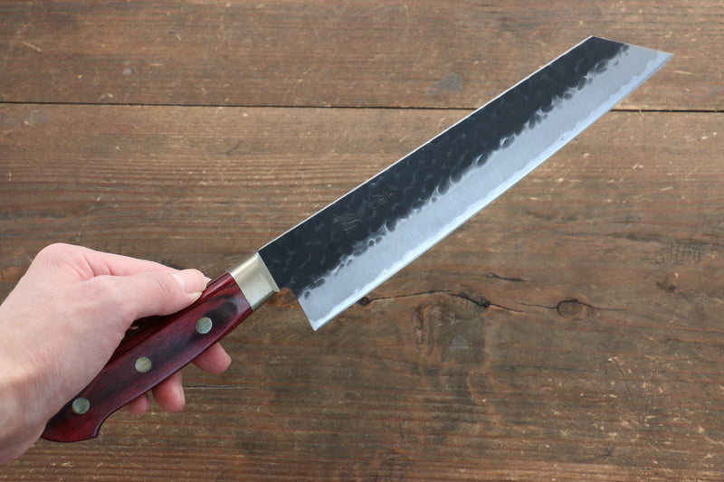 Seisuke Kurobeni Super Bleu Martelé Kurouchi Kirituke Gyuto  210mm Bois de pakka rouge Manipuler - japanny-FR