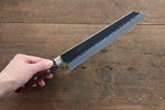 Seisuke Kurobeni Super Bleu Martelé Kurouchi Kirituke Gyuto  210mm Bois de pakka rouge Manipuler - japanny-FR