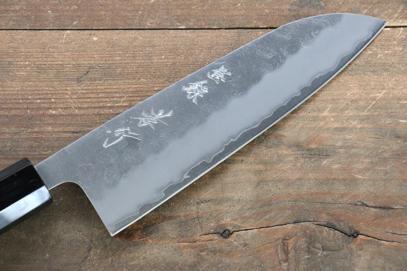 Sakai Takayuki Acier argenté NO.3 Nashiji Santoku  170mm Le kaki noir Manipuler - japanny-FR