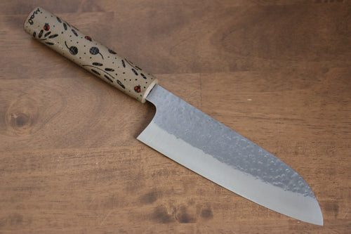 Makoto Kurosaki Tentoumushi SPG2 Martelé(Maru) Santoku  165mm Bois (Laqué) Manipuler - japanny-FR