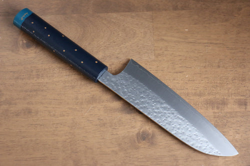 Makoto Kurosaki Shirokuma SPG2 Martelé(Maru) Santoku  165mm Bois (Laqué) Manipuler - japanny-FR