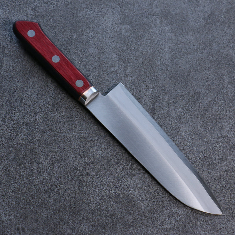 Seisuke Super Bleu Migaki Terminé Santoku  170mm Bois de pakka rouge et noir Manipuler - japanny-FR