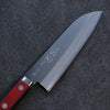 Seisuke Super Bleu Migaki Terminé Santoku  170mm Bois de pakka rouge et noir Manipuler - japanny-FR