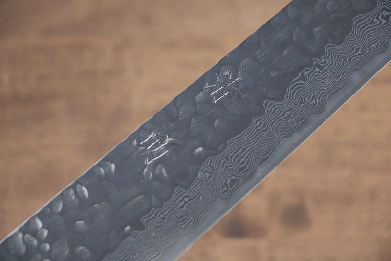 Seisuke Tsukikage AUS10 Migaki Terminé Damaacus martelé Sujihiki  240mm Chêne Manipuler - japanny-FR