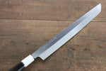 Sakai Takayuki Genbu Honyaki Acier Blanc No.2 Sakimaru Yanagiba  300mm Ebène avec double anneau Manipuler Avec gaine - japanny-FR