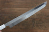 Sakai Takayuki Genbu Honyaki Acier Blanc No.2 Sakimaru Yanagiba  300mm Ebène avec double anneau Manipuler Avec gaine - japanny-FR