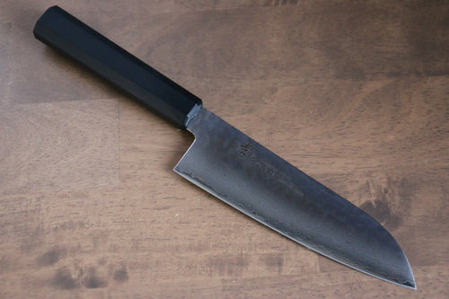 Sakai Takayuki Nanairo VG10 33-Couches Santoku  180mm Résine ABS (laquée noire) Manipuler - japanny-FR