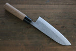 Seisuke Acier Bleu No.2 Nashiji Santoku  165mm châtaigne Manipuler - japanny-FR