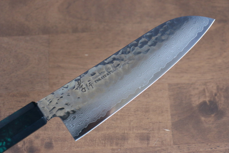 Sakai Takayuki Nanairo VG10 33-Couches Santoku  180mm Résine ABS (écaille de tortue verte) Manipuler - japanny-FR