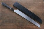 Sakai Takayuki Genbu Honyaki Acier Blanc No.2 Sakimaru Yanagiba  300mm Ebène avec bague Manipuler Avec gaine - japanny-FR