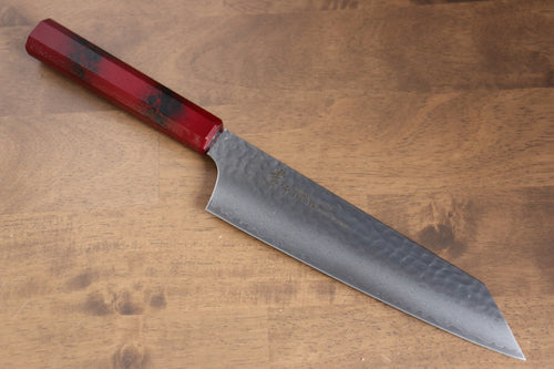 Sakai Takayuki Nanairo VG10 33-Couches Kengata Gyuto  190mm Résine ABS (écaille de tortue rouge) Manipuler - japanny-FR