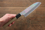 Choyo Acier Bleu No.1 Finition en miroir Santoku  180mm Manipuler - japanny-FR