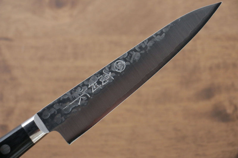 La lame de Takamura VG10 Martelé Petite-utilité.  130mm Bois de pakka noir Manipuler - japanny-FR