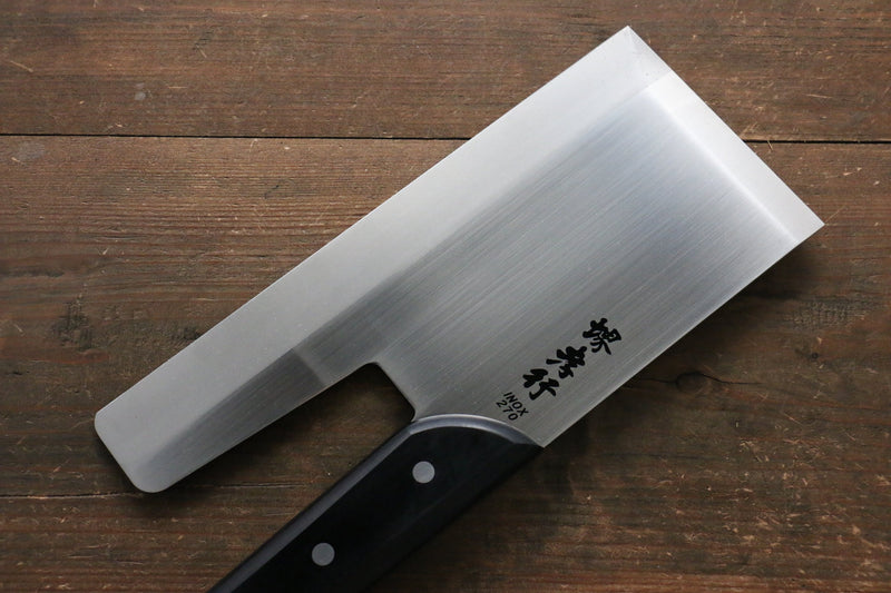 Sakai Takayuki (Pour les gauchers) INOX Molybdène couperet de Soba  270mm Bois de pakka noir Manipuler - japanny-FR