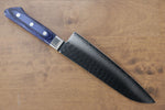 Seisuke Seiun VG10 33-Couches Damas Santoku  180mm Bois de pakka bleu Manipuler - japanny-FR