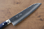 Seisuke Seiun VG10 33-Couches Damas Santoku  180mm Bois de pakka bleu Manipuler - japanny-FR