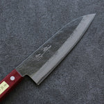 Seisuke Super Bleu Martelé Santoku  165mm Bois de pakka rouge Manipuler - japanny-FR