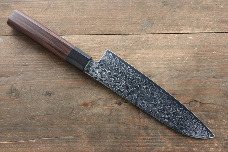 Seisuke AUS10 Damas Santoku  180mm Shitan Manipuler - japanny-FR