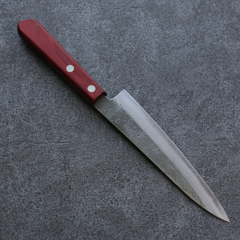 Seisuke Super Bleu Martelé Petite-utilité  150mm Bois de pakka rouge Manipuler - japanny-FR