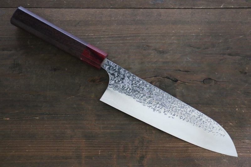 Yu Kurosaki Shizuku SPG2 Martelé Santoku  165mm Manipuler - japanny-FR
