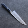 Kunihira Sairyu VG10 Damas Santoku  170mm bleu marine de pakka noir Manipuler - japanny-FR