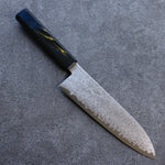 Seisuke VG10 Damas Santoku  180mm Laqué Manipuler - japanny-FR