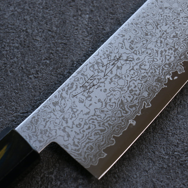 Seisuke VG10 Damas Santoku  180mm Mont Fuji laqué Manipuler - japanny-FR