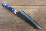 Seisuke Aotsuchi AUS10 Martelé Kiritsuke Santoku  195mm Bois de pakka bleu Manipuler - japanny-FR