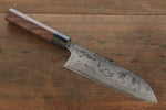 Shungo Ogata Acier Blanc No.2 Damas Migaki Terminé Santoku  180mm Shitan Manipuler - japanny-FR