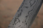 Shungo Ogata Acier Blanc No.2 Damas Migaki Terminé Santoku  180mm Shitan Manipuler - japanny-FR