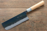 Masakage Mizu Acier Bleu No.2 Finition noire Nakiri  170mm Cerisier américain Manipuler - japanny-FR