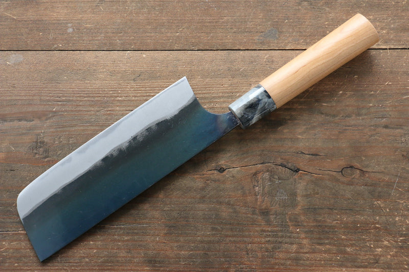 Masakage Mizu Acier Bleu No.2 Finition noire Nakiri  170mm Cerisier américain Manipuler - japanny-FR