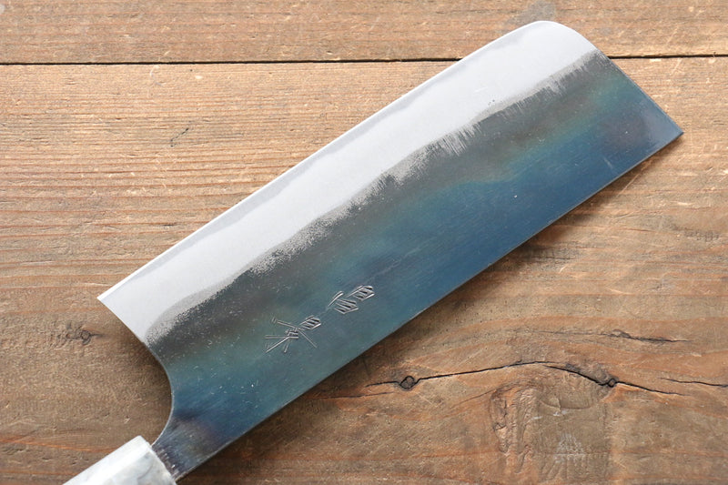 Masakage Mizu Acier Bleu No.2 Finition noire Nakiri  170mm Cerisier américain Manipuler - japanny-FR