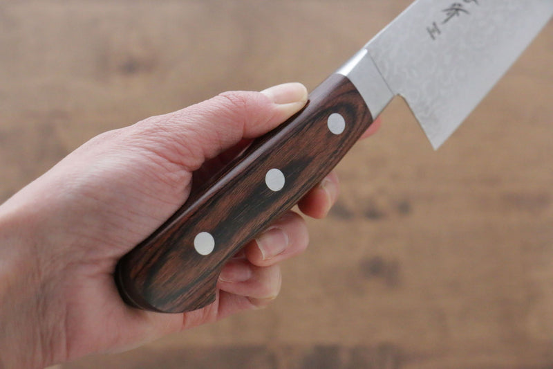 Sakai Takayuki VG10 17 Couche de Damas Finition en miroir Santoku  165mm - japanny-FR